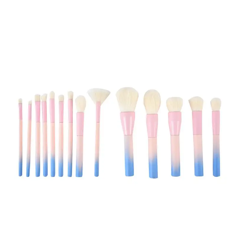 

14Pcs Wool Gradient Handle Makeup Brush Set Eye Shadow Foundation Powder Eyeliner Eyelash Lip Make Up Brush Cosmetic Tool Kit
