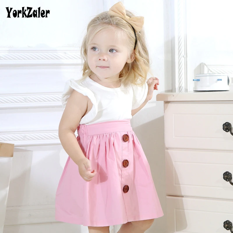 Yorkzaler Children Clothing Set Feifei Sleeve With A Line Skirt Casual