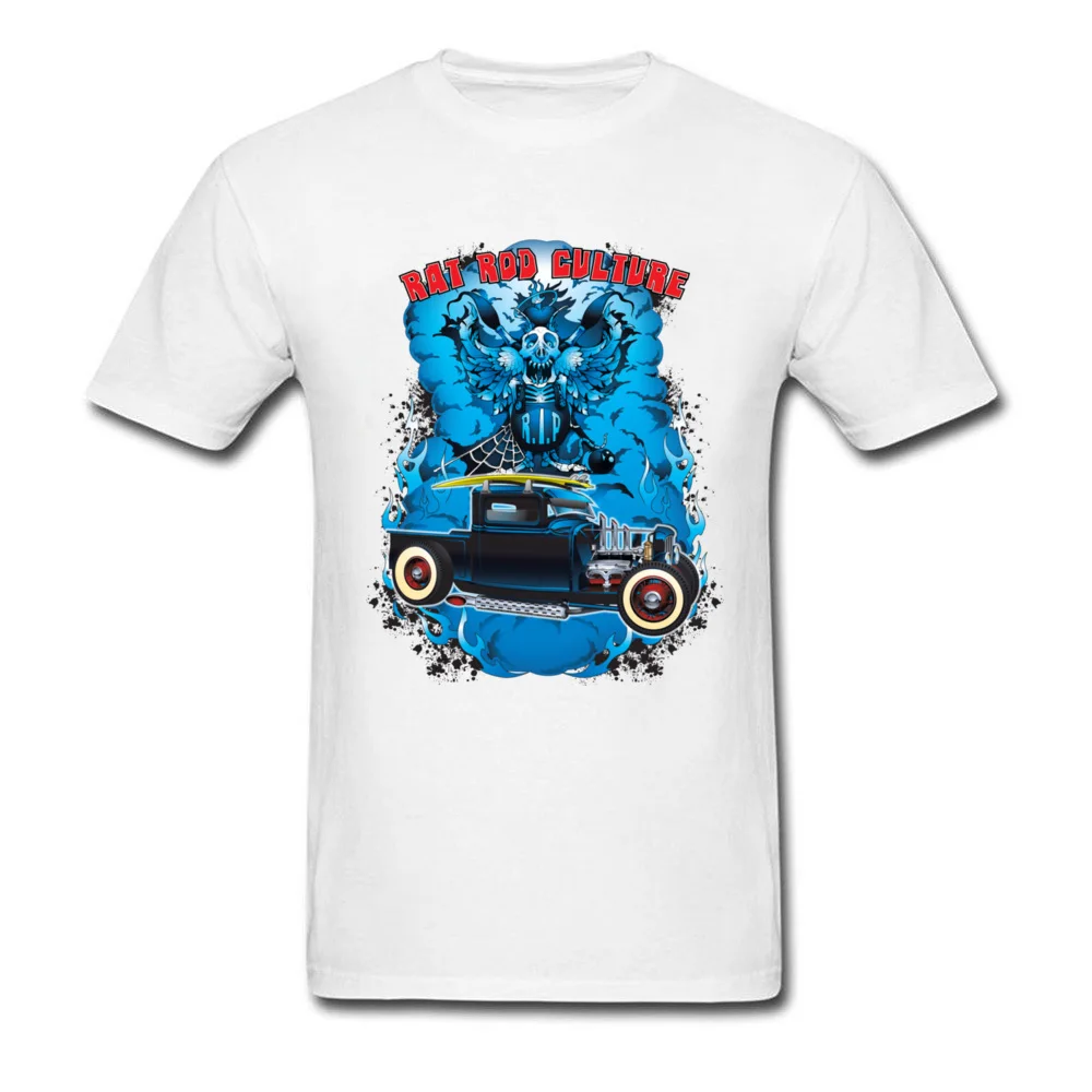 Rat Rod Culture 100% Cotton Fabric Men Short Sleeve Tees Normal Summer Fall Top T-shirts Design Tee-Shirts 2018 New O-Neck Rat Rod Culture white