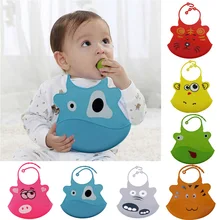 New Random Pattern Cartoon Waterproof Silicone Bib Feeding Stereo Pick Rice Pocket Baby Saliva Towel Newborn Aprons High Quality