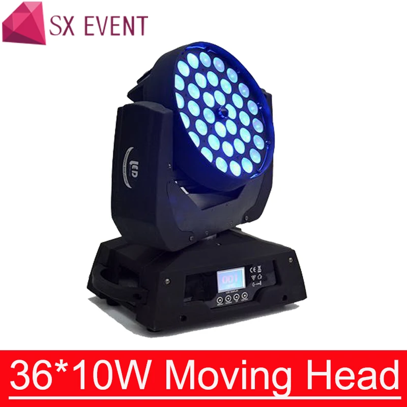 Светодиодный 36x10 W Zoom Moving Head большой сенсорный экран Новая высокая яркость 36*10 W RGBW 4в1 светодиодный Zoom Moving головной свет для сцены, для вечеринки, для диджеев