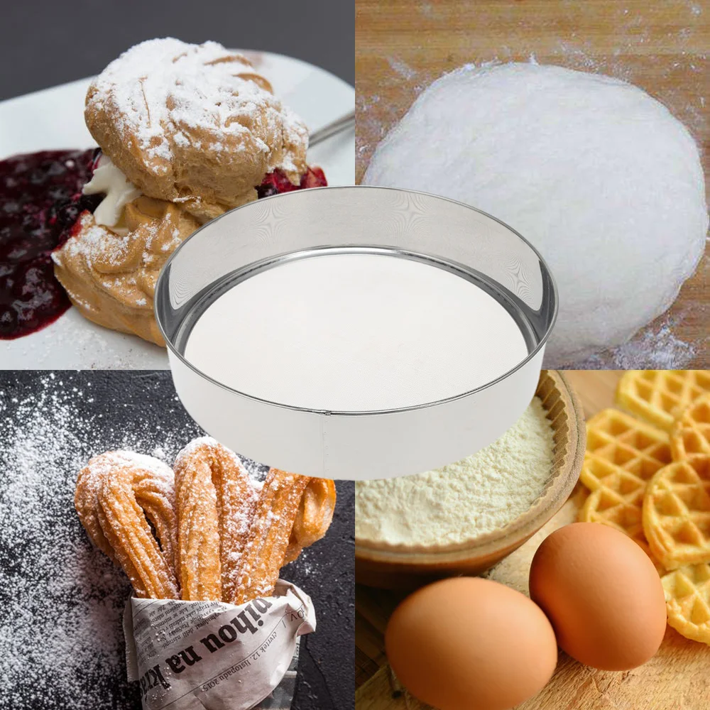 Stainless Steel Fine Mesh Flour Sifter 6PCS Round Shape Wheat Flour Filter Strainer Cake Baking Kitchen Tool 6 Flour Sifter Stainless Steel Fine Mesh Flour Sifter 6PCS Round Shape Wheat Flour Filter Strainer Cake Baking Kitchen Tool 6 Flour Sifter