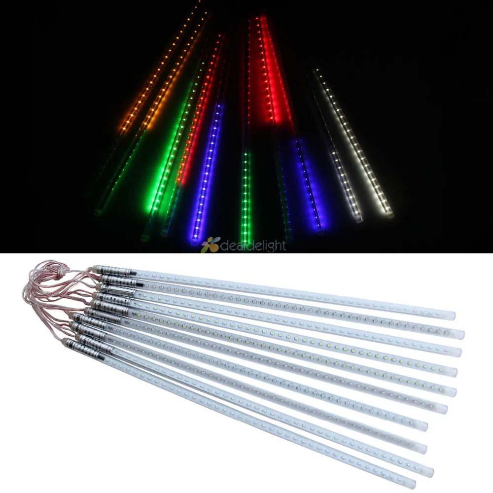 50cm 3528 SMD Meteor Shower Rain lights 54LED 10 Tubes String Evening party Lamp Led meteor tube SMD double-sided lamp string