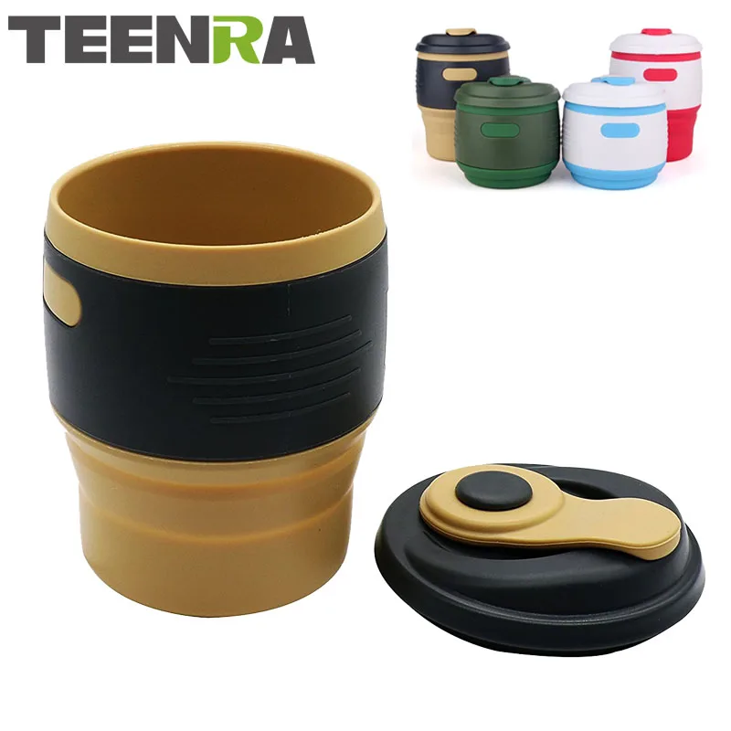 TEENRA 1 шт. силиконовая складная кофейная чашка дорожная для кемпинга герметичная
