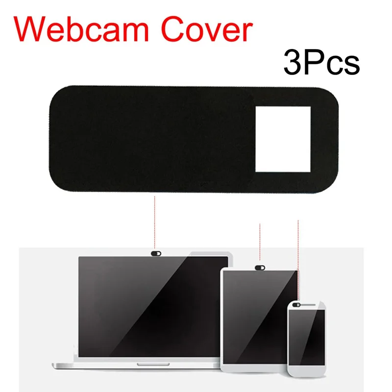 

3pcs Plastic Camera Shield Stickers Notebook PC Tablet PC Mobile Anti-Hacker Peeping Protection Privacy Cover black (Square) #8