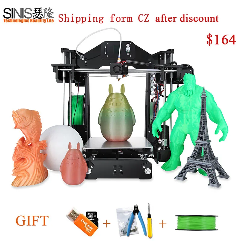 

Upgraded i3 Sinis Z1 3d Printer 1.44" Screen Black 3d Printer Machine Reprap Smart Leveling 3D Printer DIY Kit With PLA Filament