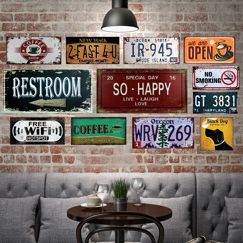 Metal Poster No Smoking Signs for Bar Resturant Wall Plaque Home
