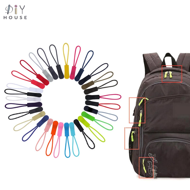 

30Pcs Color Cord Zipper Pulls Sportswear/Backpack Sewing Accessories Zip Head Puller DIY Zipper Slider Cursore Lariat Rope Strap