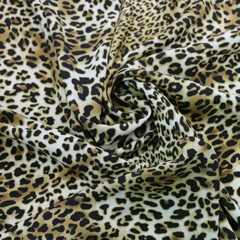 

Africa leopard fabric stretch chiffon material for dress shirt