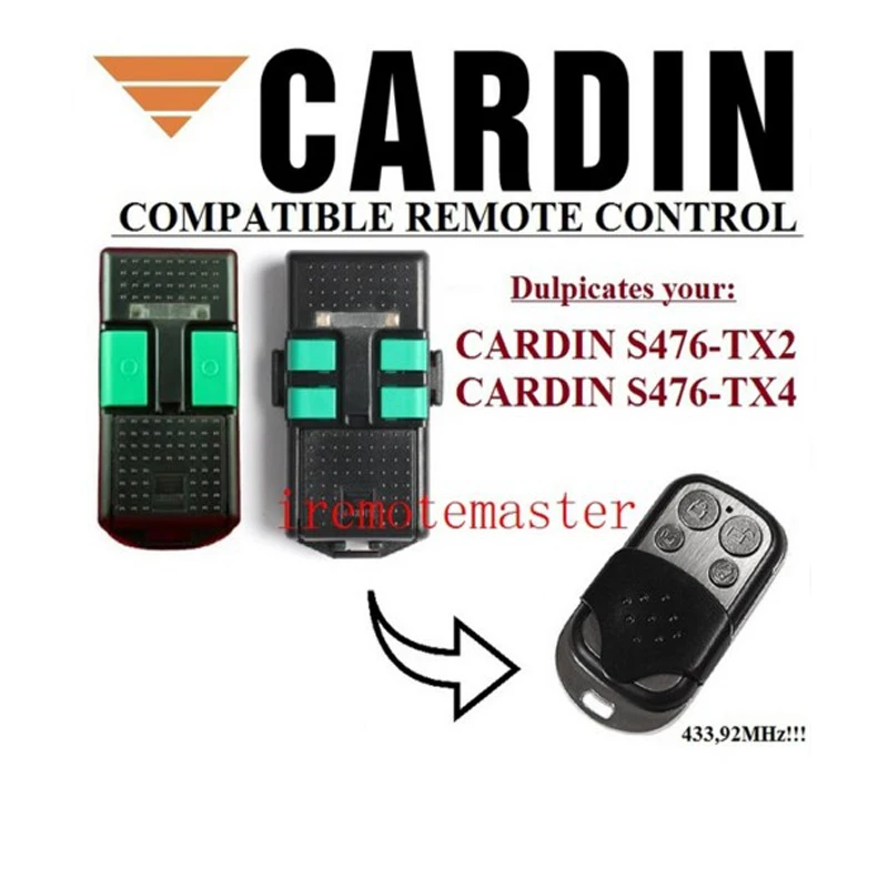 2 шт для CARDIN S476-TX2, S476-TX4 Handsender клон/Дубликатор совместимый пульт дистанционного управления 433,92 МГц