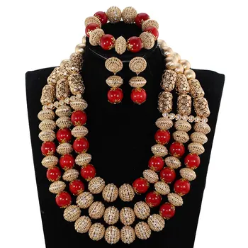 

Vintage Silver Jewelry Accessories African Coral Beads Jewelry Set Wedding Indian Bridal Jewelry Set Free Shipping ANJ617