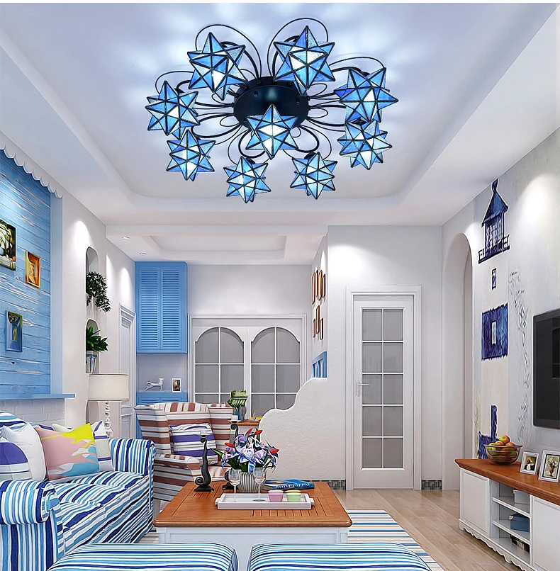 Средиземноморский креативный Звездный потолочный светильник гостиная детская спальня современный минималистичный арт светодиодный