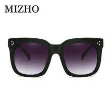 MIZHO, ретро качество, солнцезащитные очки, женские, негабаритных, плоский верх, очки, градиентные, UV400, Lunette, люксовый бренд, солнцезащитные очки для женщин, зеркальные, с заклепками