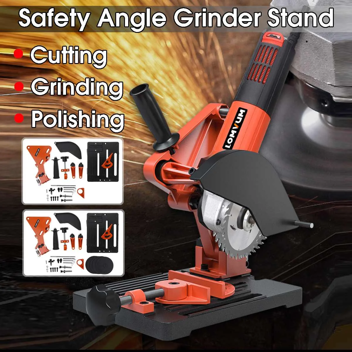 

Angle Grinder Stand Angle Grinder Bracket Holder Support For 100-125 Cutter Bracket Woodworking Grinder Power Tool Accessories