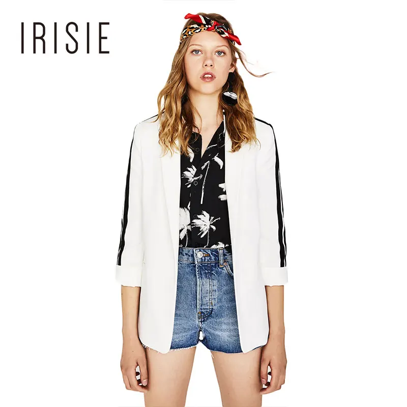 IRISIE Office Lady Autumn Side Collision Color Barge