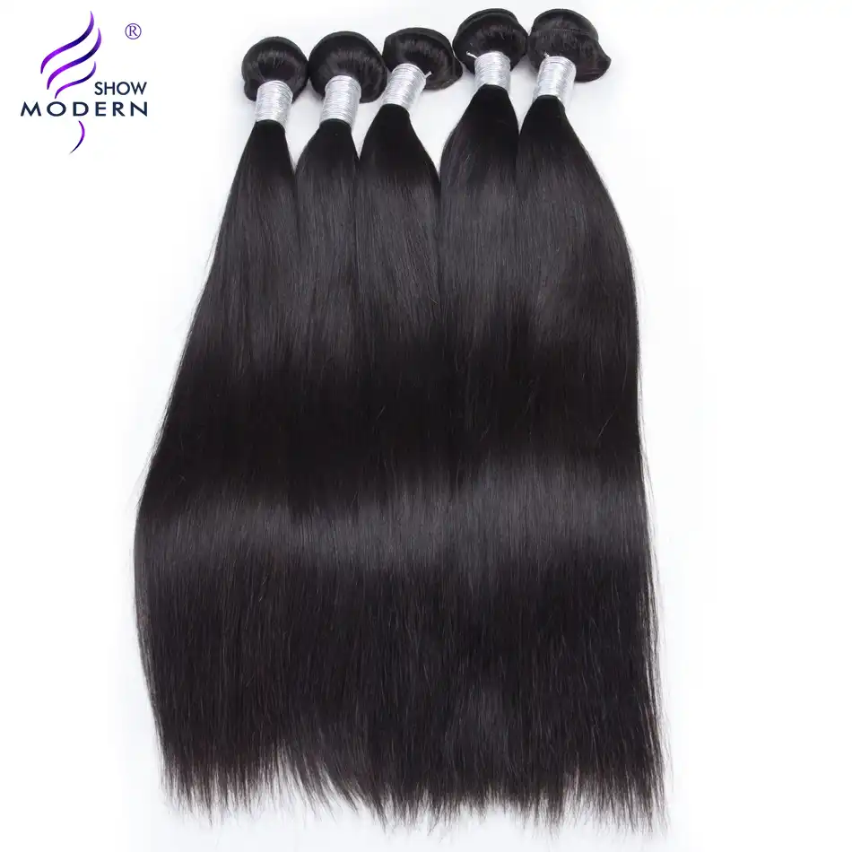 Peruvian Straight Human Hair Weave Bundles Modern Show Hair