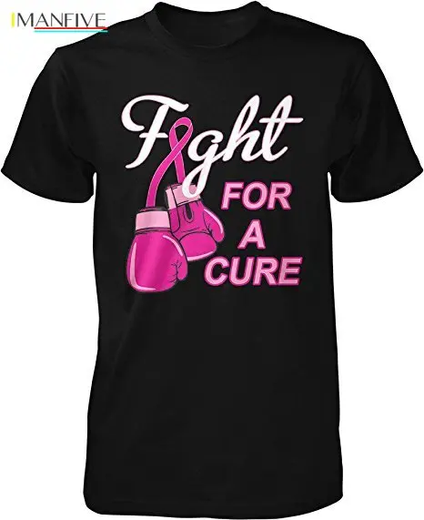 

Men T Shirt 2019 Summer 100% Cotton Fight for a Cure, Knockout Breast Cancer Men's T-shirt New Funny Brand Clothing