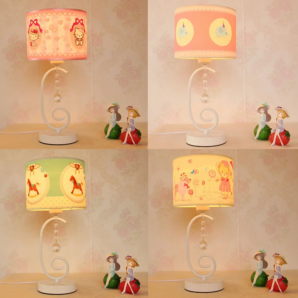 

Study Desk Lamp Luminarias Green Cloth Table Lamps 110-220v Modern Simple Reading Switch Button Cute Bed Light