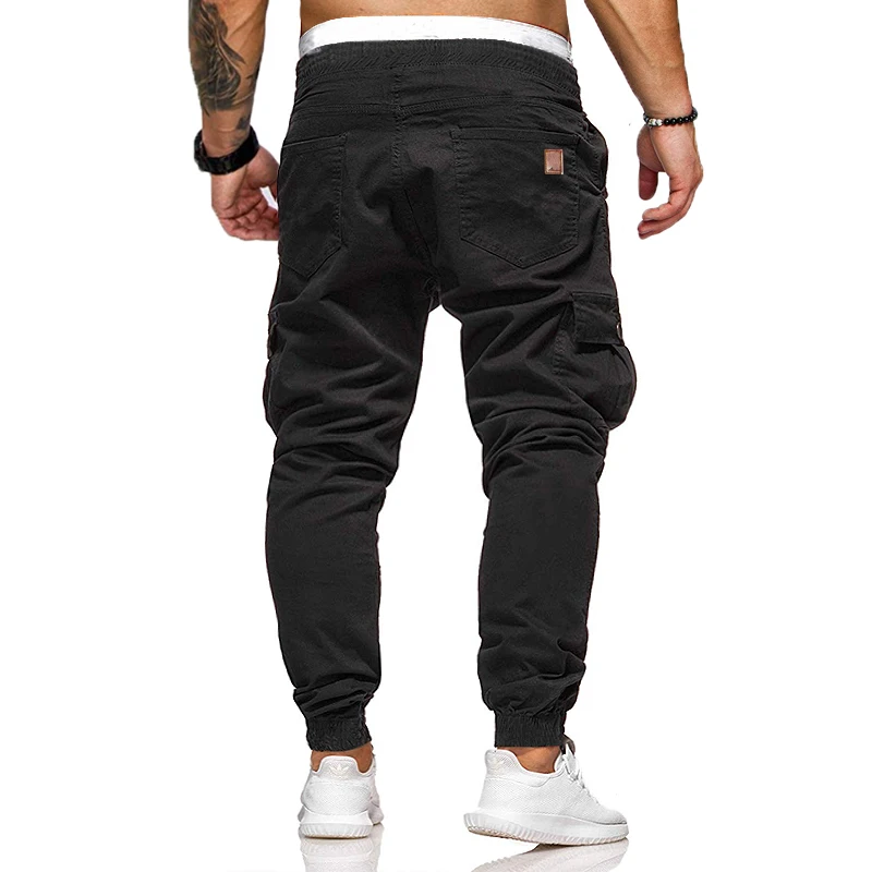 Новый дизайн повседневные мужские брюки хлопковые тонкие брюки прямые брюки модные деловые однотонные темно-серые черные Джоггеры