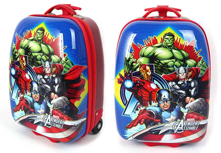 Высокое качество мальчиков красный Человек-паук носить на багаже/Дети 18,19, 20 дюймов школьная сумка на колесиках/ABS Путешествия пансион чемодан на колесах