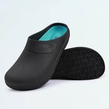 

2019 Men's Chef Kitchen Working Slippers Garden Shoes Summer Male Mules Clogs Anti Slip Surgical Hospital Antibacterial Shoes