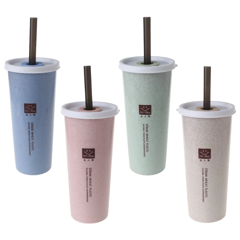 

VFGTERTE 1PC 450ml Wheat Straw Coffee Cup Water Bottle Travel Portable Indoor Outdoor New Kitchen Camping Drinkware Cups