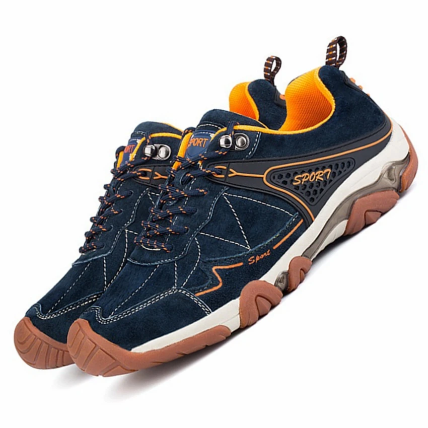 

GOGORUNS genuine leather breathable men hiking shoes outdoor sport camping hiking sneakers men travel walking shoes men