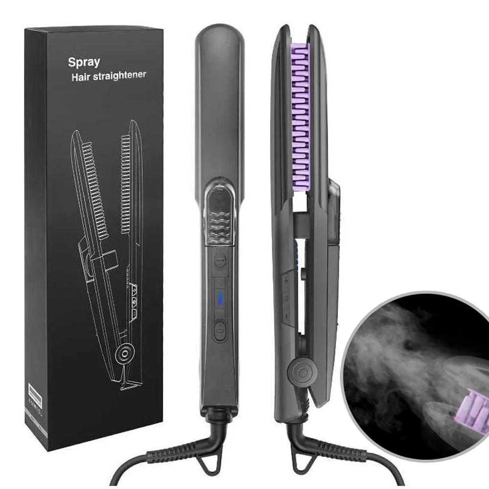 

2018 Hottest Steam Moisturizing Hair Straightener Brush With LED Display Electric Ceramic Comb Steam Hair Straightener