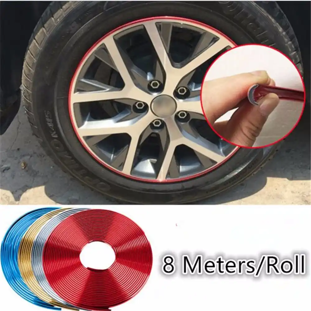araba jant lastik koruma sticker araba styling tekerlek gobegi lastik etiket serit diy isik cerceve dekorasyon bant 8 metre rulo protection sticker tire stickercar styling aliexpress