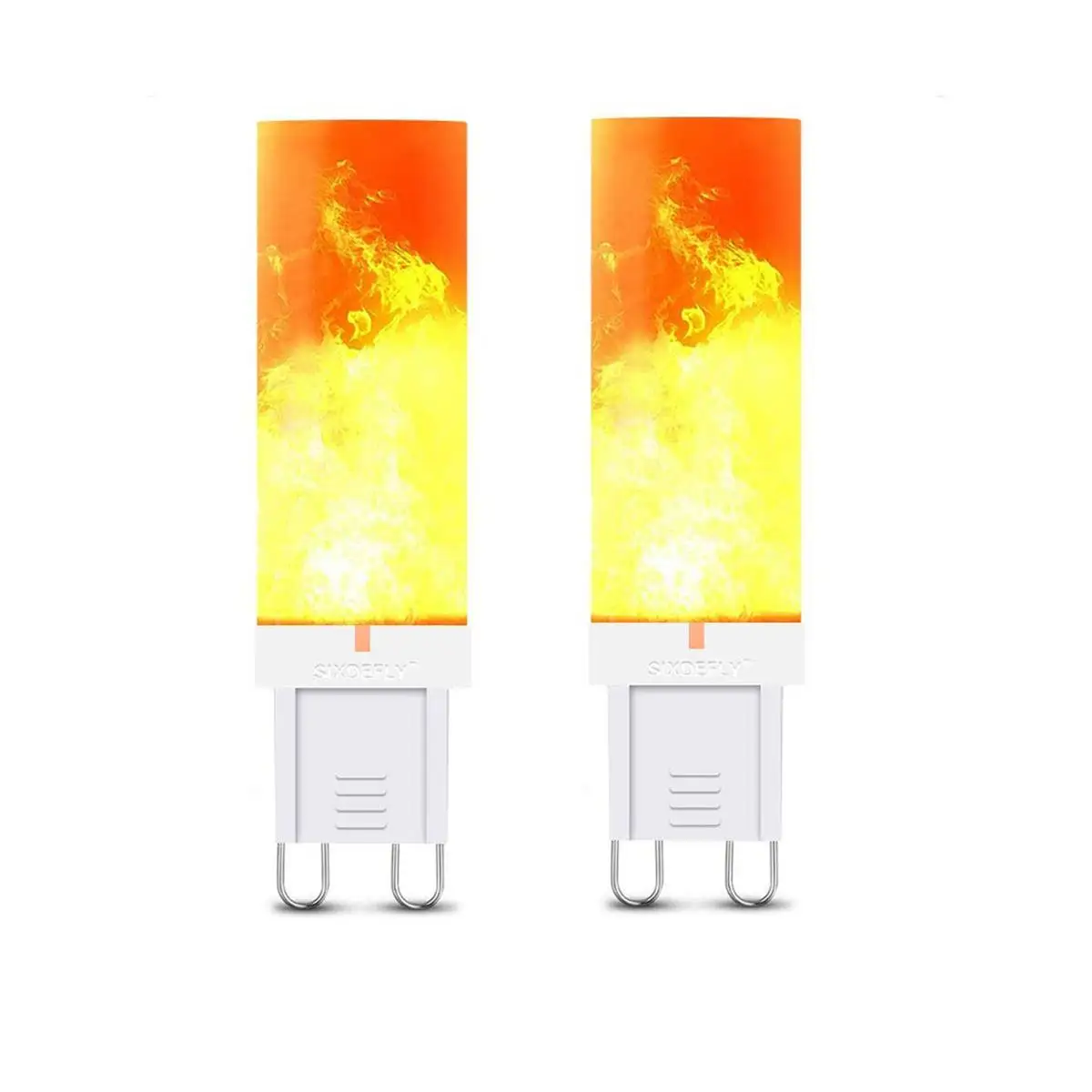 New G9 Flame Bulb Three Flame Modes Flickering Flame Bulb 2 Pack 4W