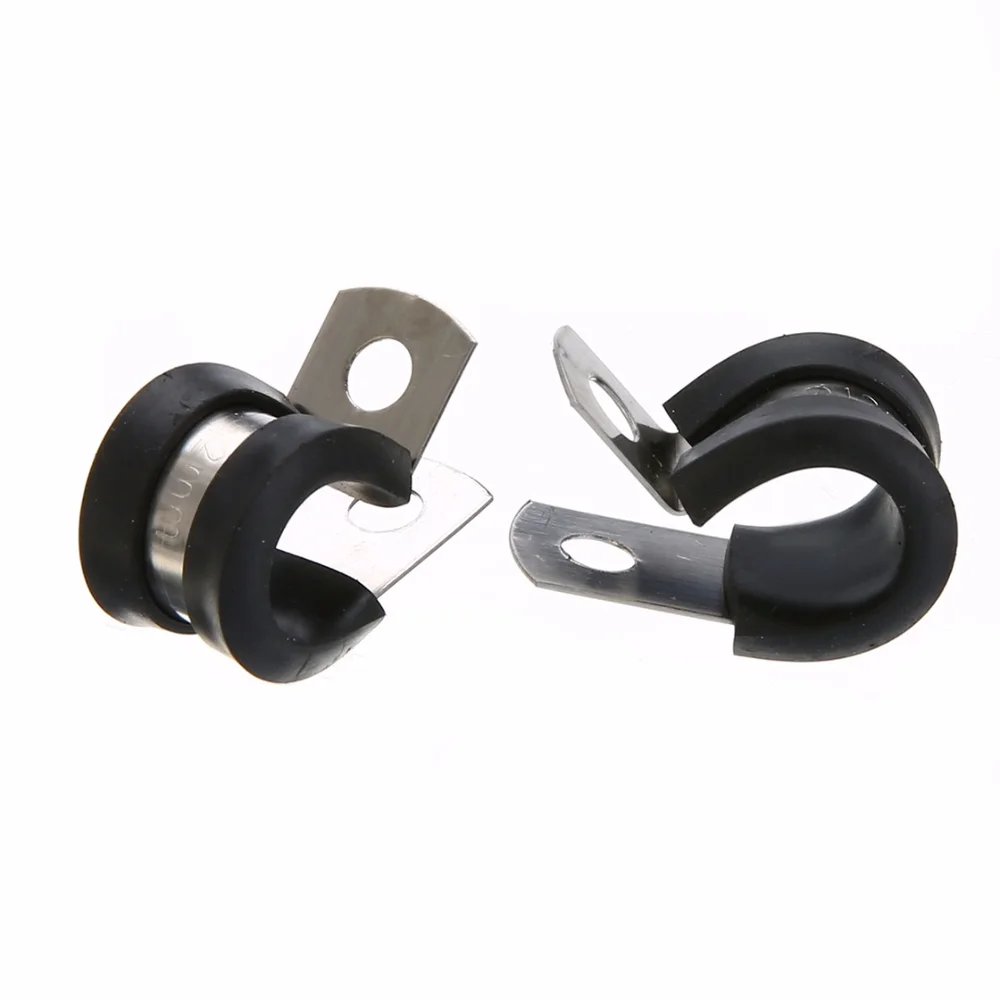 

High Quality 10pcs/set P Clips Cable Mounting Hose Pipe Clamp Bracket Stainless Steel Mayitr Hot Selling