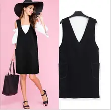 summer ladies Women’s clothing plus-size loose pockets large size vest dresses Y167
