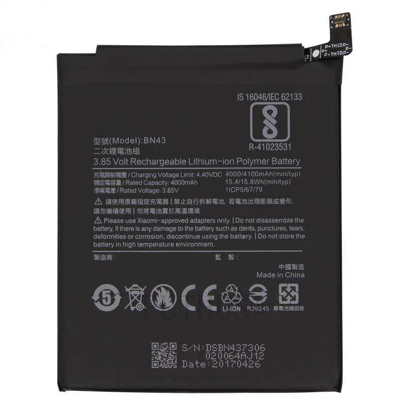 Ceny Wbudowana bateria do telefonu wymiana baterii BN43 dla Xiao mi mi czerwony mi uwaga 4X4 X uwaga 4 globalny Snapdragon 625 + darmowe narzędzia