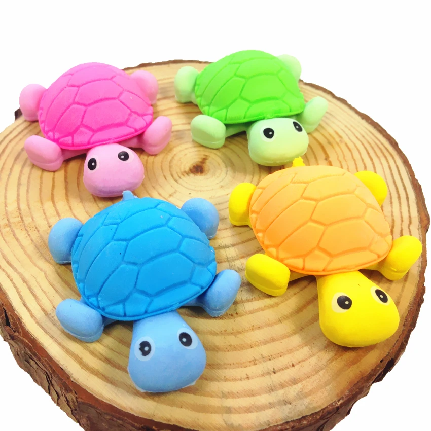 

1pcs/lot Kawaii color turtle design non-toxic Detachable eraser Shoot Props material escolar erasers for erasable pen & pencils