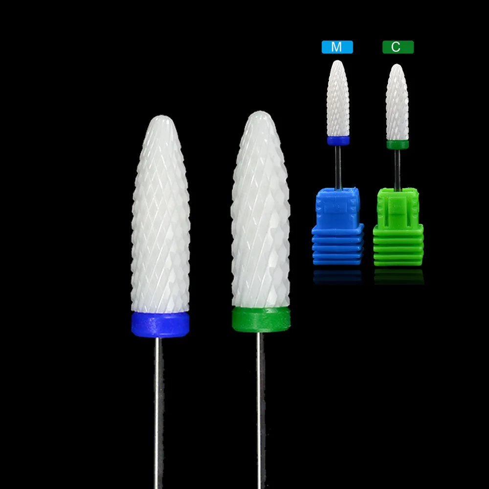 

New Long Flame Ceramic Head Electric Drill Bit Nail Milling Cutter Remove Dead Skin Burr Electric Machine Device Tools TRFA0620T