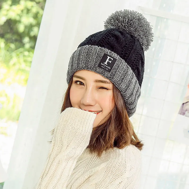 2018 Hat Female Autumn And Winter Plus Velvet Thick Knit Hat Han Fashion Warm Wool Hat Sweet Cute Cycling Ear ACI93 (7)