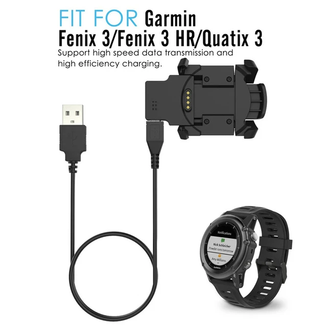 TUSITA Cargador compatible con Garmin Fenix 3, Fenix 3 Sapphire, Fenix 3  HR, Quatix 3, Tactix Bravo, D2 Bravo - 1M