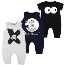 Одежда для новорожденных; летняя одежда без рукавов; roupas infantis menino; Высококачественный хлопковый модный крутой Комбинезон для маленьких мальчиков; цвет черный, серый; От 0 до 2 лет
