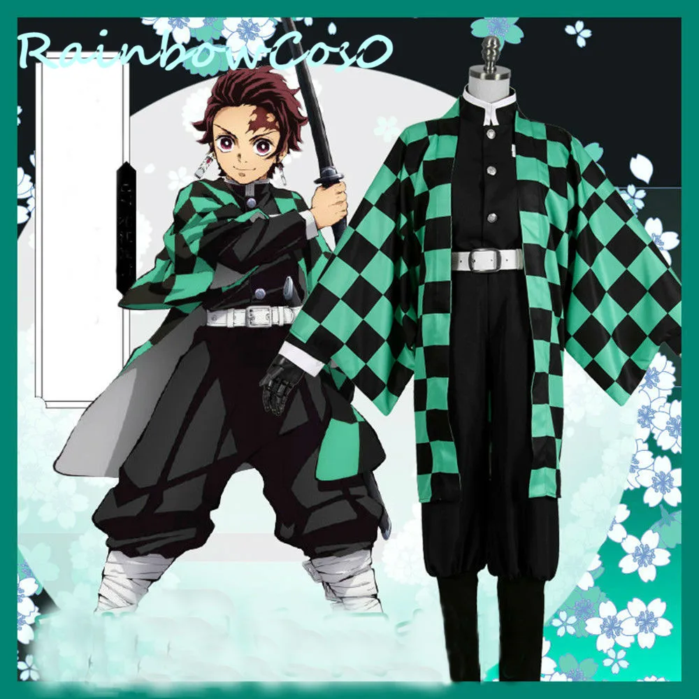 Костюм для косплея rainbowco0 демон убийца Kimetsu no Yaiba Kamado Tanjirou униформа|Костюмы аниме| |