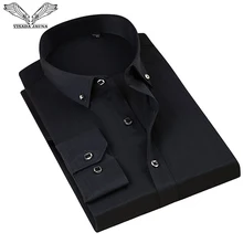 VISADA JAUNA, мужская рубашка, одноцветная, повседневная, брендовая, облегающая, с длинным рукавом, деловые рубашки больших размеров S-4XL, N5008