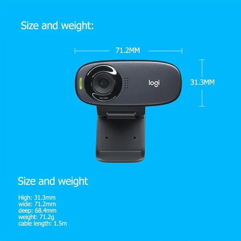 Компьютерная веб-камера 720p 30fps HD USB 2,0 для ноутбука, настольный ПК, встроенный микрофон с шумоподавлением