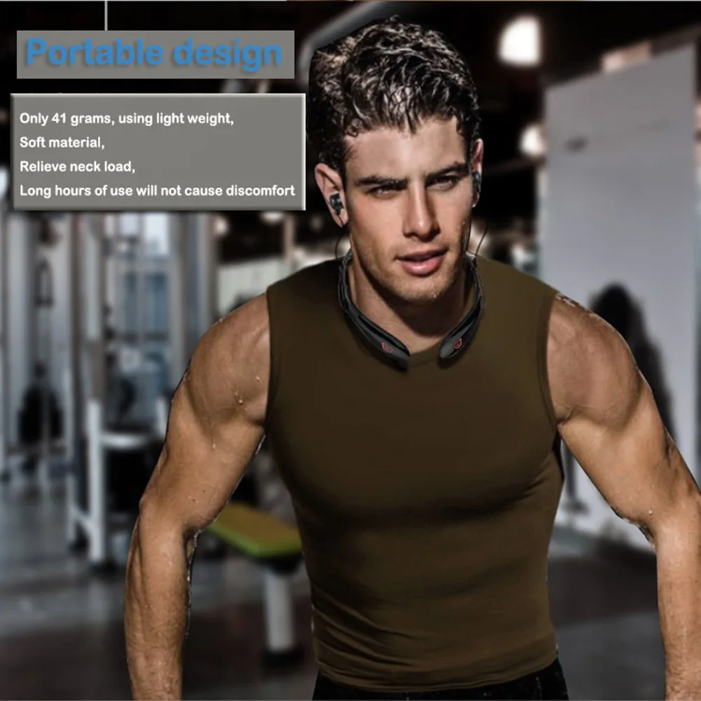 Bluetooth Headphone Wireless Neckband Headset Stereo Noise Cancelling Earbuds w Mic for Apple iPhone X 9S 8S 7S 6S Samsung S9