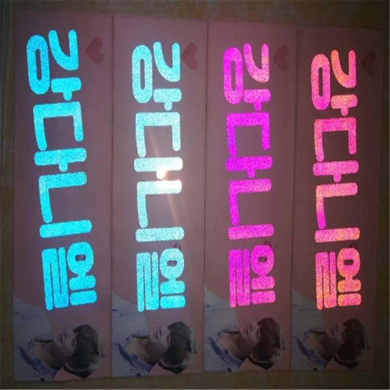 

hotsale magic reflection double sided suede customized Korean idol cheering slogan kpop MOQ 5pcs