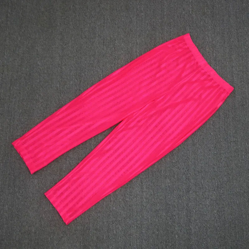 Узкие брюки для женщин, летние, высокая талия, эластичные, обтягивающие, бегуны, сетка, прозрачные Спортивные штаны, длина по щиколотку, женские, черные, пляжные - Цвет: neon pink