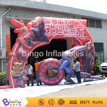 

inflatable arch gate with rabbit movie theme for welcome/advertising/events theme park decoration 9.6 m BG-A0523 toy