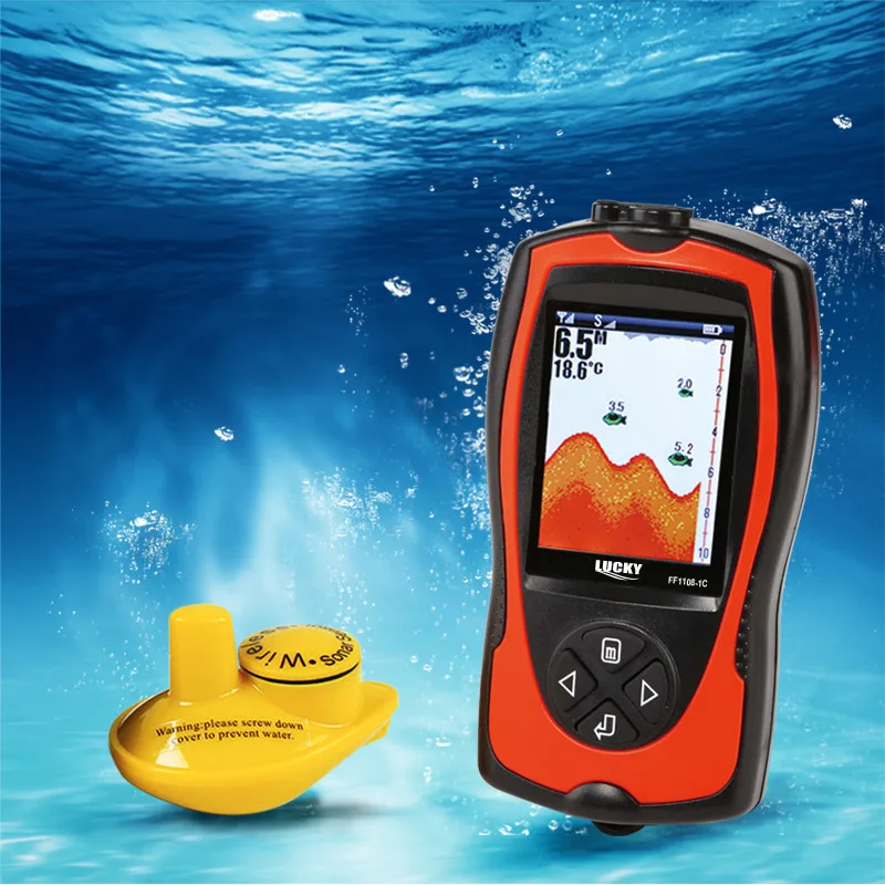 Lucky FF1108-1CW Wireless Sonar Fish Finder Transducer ICE/Ocean/Boat Alarm Fish Finder Sonar Sensor Father's Day Gift