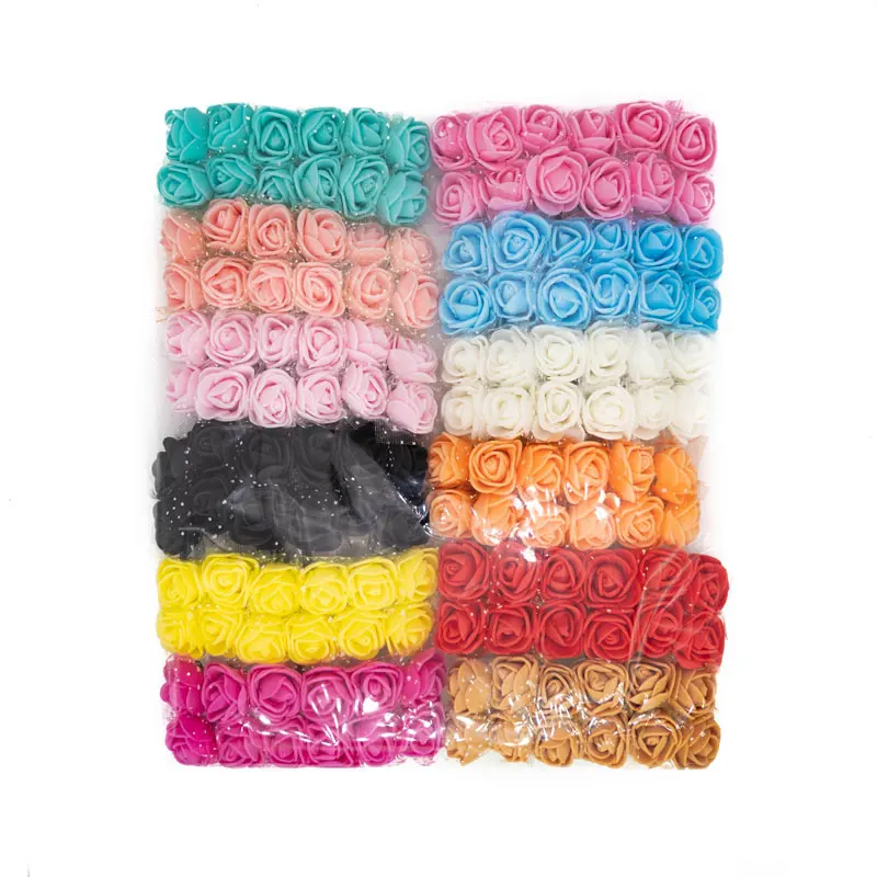 144pcs Mini Foam Rose For Craft 2cm Tiny Artificial Flower Heads For Wedding Home Decoration DIY Fake Flowers Bear Bouquet 144pcs Mini Foam Rose For Craft 2cm Tiny Artificial Flower Heads For Wedding Home Decoration DIY Fake Flowers Bear Bouquet
