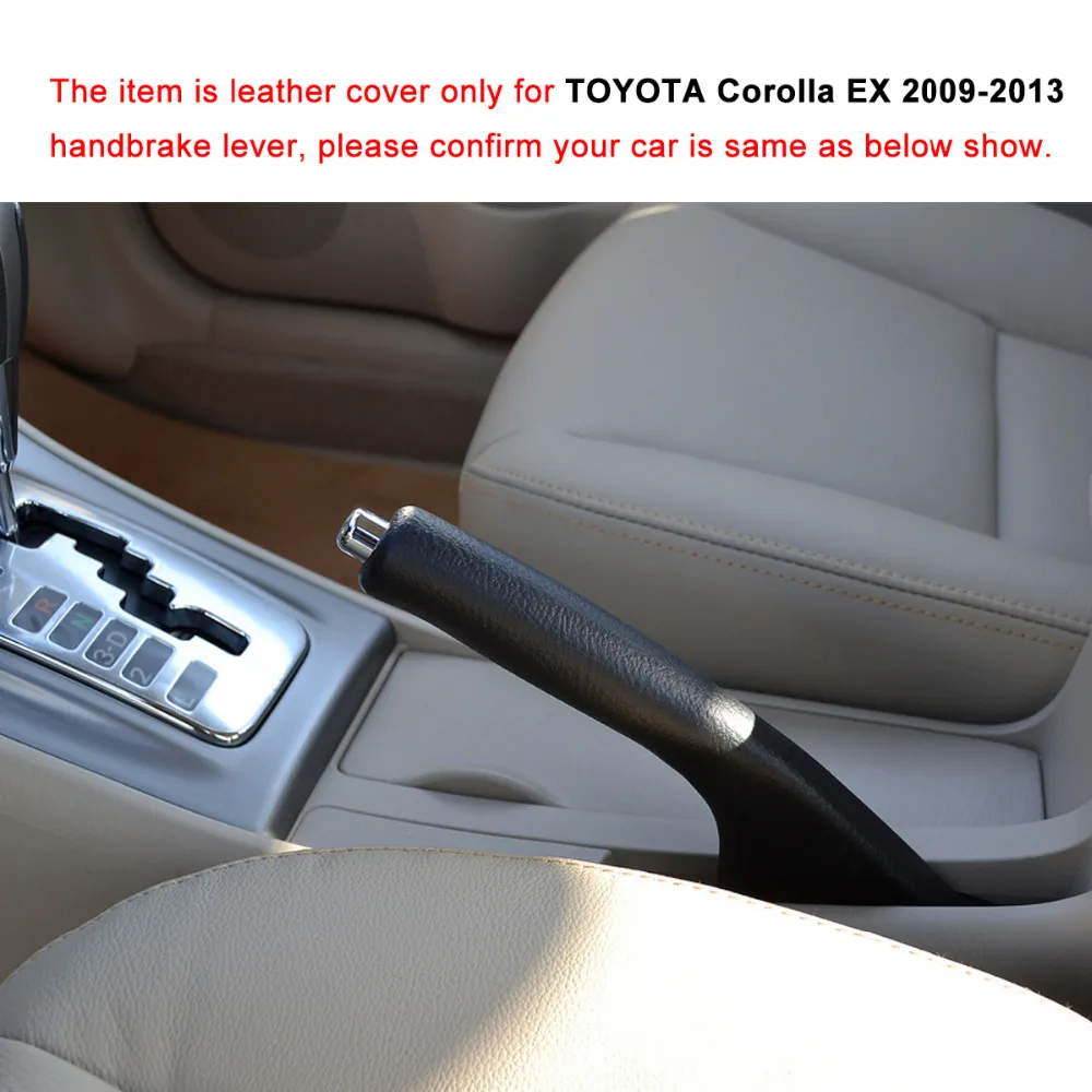 PONSNY Car Handbrake Covers Case for TOYOTA Corolla EX 2009-2013 Genuine Leather Car-styling Handbrake Grips Cover