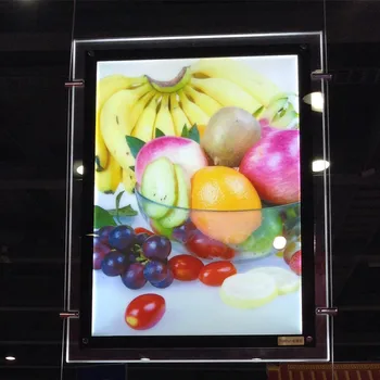 

2PCS a1 double sided hanging crystal frame led lightbox display advertising board