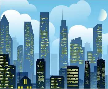 

5X7FT Customize vinyl photography backdrop computer Printing Vinyl cloth background cartoon city